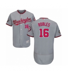 Men's Washington Nationals #16 Victor Robles Grey Road Flex Base Authentic Collection 2019 World Series Bound Baseball Jersey