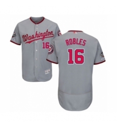 Men's Washington Nationals #16 Victor Robles Grey Road Flex Base Authentic Collection 2019 World Series Champions Baseball Jersey