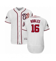 Men's Washington Nationals #16 Victor Robles White Home Flex Base Authentic Collection 2019 World Series Bound Baseball Jersey