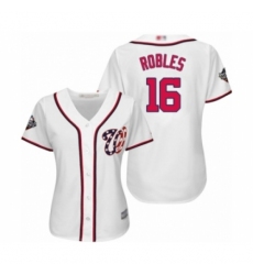 Women's Washington Nationals #16 Victor Robles Authentic White Home Cool Base 2019 World Series Bound Baseball Jersey