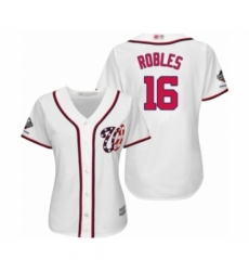 Women's Washington Nationals #16 Victor Robles Authentic White Home Cool Base 2019 World Series Champions Baseball Jersey