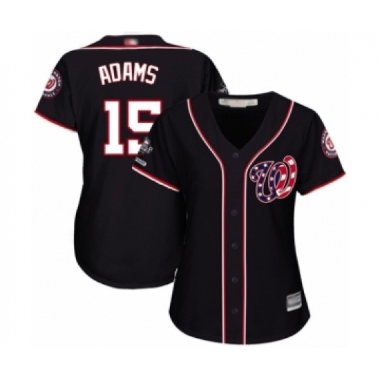 Women's Washington Nationals #15 Matt Adams Authentic Navy Blue Alternate 2 Cool Base 2019 World Series Champions Baseball Jersey Women's Washington Nationals #15 Matt Adams Authentic Navy Blue Alternate 2 Cool Base 2019 World Series Champions Baseball Jersey