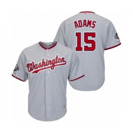 Youth Washington Nationals #15 Matt Adams Authentic Grey Road Cool Base 2019 World Series Champions Baseball Jersey Youth Washington Nationals #15 Matt Adams Authentic Grey Road Cool Base 2019 World Series Champions Baseball Jersey