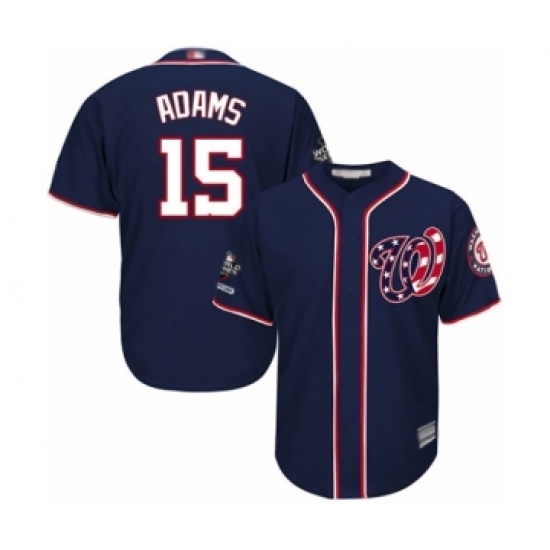 Youth Washington Nationals #15 Matt Adams Authentic Navy Blue Alternate 2 Cool Base 2019 World Series Champions Baseball Jersey Youth Washington Nationals #15 Matt Adams Authentic Navy Blue Alternate 2 Cool Base 2019 World Series Champions Baseball Jersey