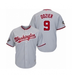 Youth Washington Nationals #9 Brian Dozier Authentic Grey Road Cool Base 2019 World Series Champions Baseball Jersey
