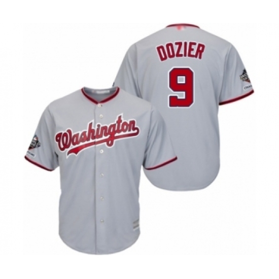 Youth Washington Nationals #9 Brian Dozier Authentic Grey Road Cool Base 2019 World Series Champions Baseball Jersey Youth Washington Nationals #9 Brian Dozier Authentic Grey Road Cool Base 2019 World Series Champions Baseball Jersey