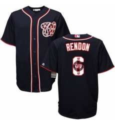 Men's Majestic Washington Nationals #6 Anthony Rendon Authentic Navy Blue Team Logo Fashion Cool Base MLB Jersey