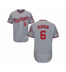 Men's Washington Nationals #6 Anthony Rendon Grey Road Flex Base Authentic Collection 2019 World Series Champions Baseball Jersey