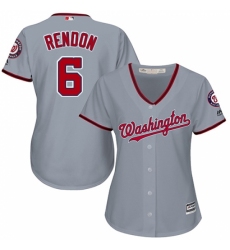 Women's Majestic Washington Nationals #6 Anthony Rendon Authentic Grey Road Cool Base MLB Jersey