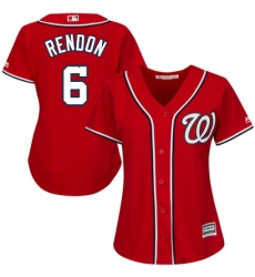 Women's Majestic Washington Nationals #6 Anthony Rendon Authentic Red Alternate 1 Cool Base MLB Jersey