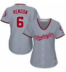 Women's Majestic Washington Nationals #6 Anthony Rendon Replica Grey Road Cool Base MLB Jersey