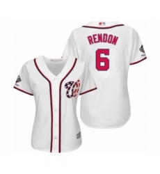 Women's Washington Nationals #6 Anthony Rendon Authentic White Home Cool Base 2019 World Series Champions Baseball Jersey