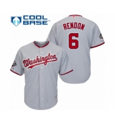 Youth Washington Nationals #6 Anthony Rendon Authentic Grey Road Cool Base 2019 World Series Champions Baseball Jersey