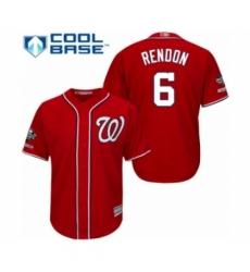 Youth Washington Nationals #6 Anthony Rendon Authentic Red Alternate 1 Cool Base 2019 World Series Champions Baseball Jersey