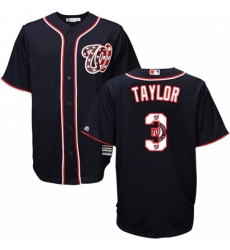Men's Majestic Washington Nationals #3 Michael Taylor Authentic Navy Blue Team Logo Fashion Cool Base MLB Jersey Men's Majestic Washington Nationals #3 Michael Taylor Authentic Navy Blue Team Logo Fashion Cool Base MLB Jersey