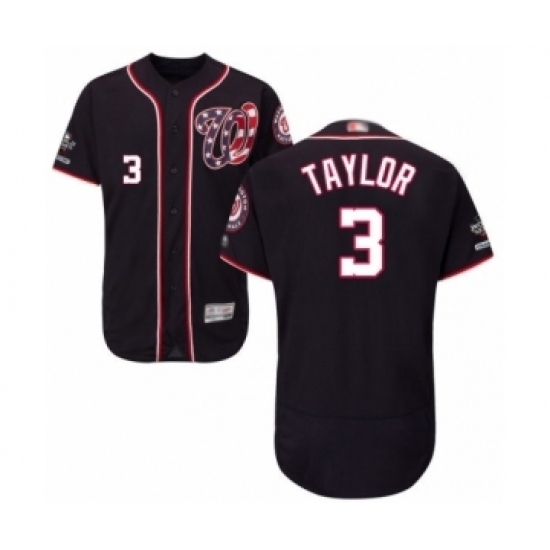 Men's Washington Nationals #3 Michael Taylor Navy Blue Alternate Flex Base Authentic Collection 2019 World Series Champions Baseball Jersey Men's Washington Nationals #3 Michael Taylor Navy Blue Alternate Flex Base Authentic Collection 2019 World Series Champions Baseball Jersey