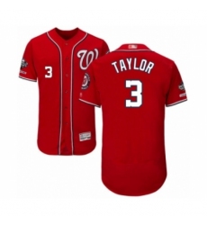 Men's Washington Nationals #3 Michael Taylor Red Alternate Flex Base Authentic Collection 2019 World Series Champions Baseball Jersey Men's Washington Nationals #3 Michael Taylor Red Alternate Flex Base Authentic Collection 2019 World Series Champions Baseball Jersey