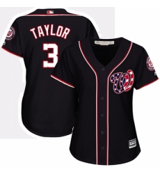 Women's Majestic Washington Nationals #3 Michael Taylor Replica Navy Blue Alternate 2 Cool Base MLB Jersey Women's Majestic Washington Nationals #3 Michael Taylor Replica Navy Blue Alternate 2 Cool Base MLB Jersey