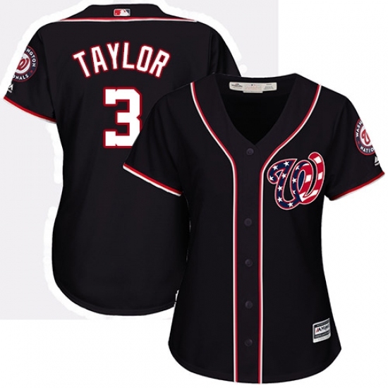 Women's Majestic Washington Nationals #3 Michael Taylor Replica Navy Blue Alternate 2 Cool Base MLB Jersey Women's Majestic Washington Nationals #3 Michael Taylor Replica Navy Blue Alternate 2 Cool Base MLB Jersey