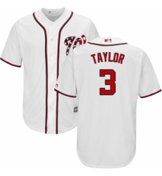 Youth Majestic Washington Nationals #3 Michael Taylor Replica White Home Cool Base MLB Jersey Youth Majestic Washington Nationals #3 Michael Taylor Replica White Home Cool Base MLB Jersey