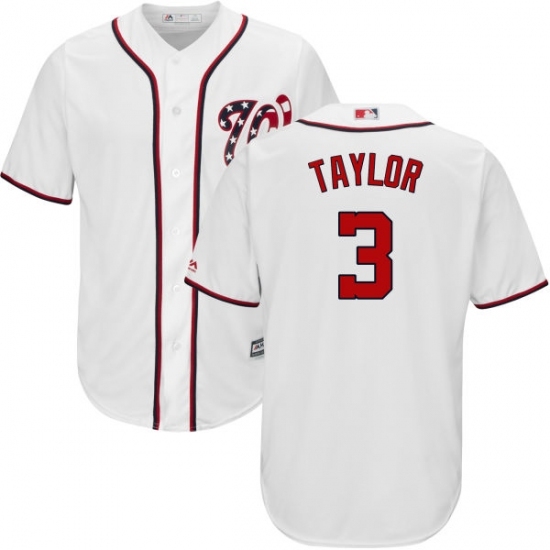 Youth Majestic Washington Nationals #3 Michael Taylor Replica White Home Cool Base MLB Jersey Youth Majestic Washington Nationals #3 Michael Taylor Replica White Home Cool Base MLB Jersey