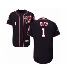 Men's Washington Nationals #1 Wilmer Difo Navy Blue Alternate Flex Base Authentic Collection 2019 World Series Bound Baseball Jersey