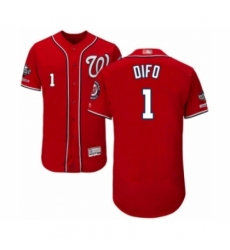 Men's Washington Nationals #1 Wilmer Difo Red Alternate Flex Base Authentic Collection 2019 World Series Champions Baseball Jersey