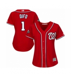 Women's Washington Nationals #1 Wilmer Difo Authentic Red Alternate 1 Cool Base 2019 World Series Bound Baseball Jersey
