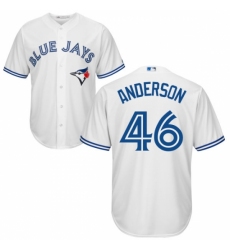 Men's Majestic Toronto Blue Jays #46 Brett Anderson Replica White Home MLB Jersey