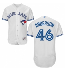 Men's Majestic Toronto Blue Jays #46 Brett Anderson White Flexbase Authentic Collection MLB Jersey