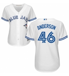 Women's Majestic Toronto Blue Jays #46 Brett Anderson Authentic White Home MLB Jersey