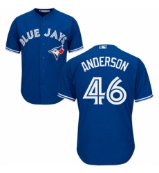 Youth Majestic Toronto Blue Jays #46 Brett Anderson Authentic Blue Alternate MLB Jersey