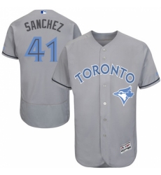 Men's Majestic Toronto Blue Jays #41 Aaron Sanchez Authentic Gray 2016 Father's Day Fashion Flex Base MLB Jersey
