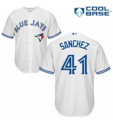 Men's Majestic Toronto Blue Jays #41 Aaron Sanchez Replica White Home MLB Jersey