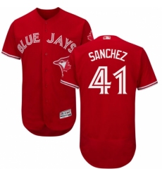 Men's Majestic Toronto Blue Jays #41 Aaron Sanchez Scarlet Flexbase Authentic Collection Alternate MLB Jersey