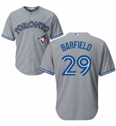 Men's Majestic Toronto Blue Jays #29 Jesse Barfield Replica Grey Road MLB Jersey