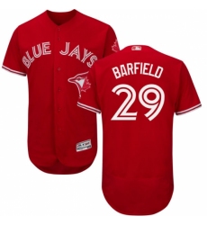 Men's Majestic Toronto Blue Jays #29 Jesse Barfield Scarlet Flexbase Authentic Collection Alternate MLB Jersey