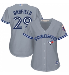 Women's Majestic Toronto Blue Jays #29 Jesse Barfield Replica Grey Road MLB Jersey