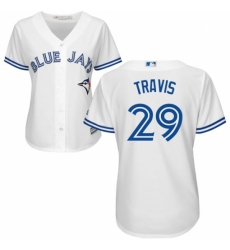 Women's Majestic Toronto Blue Jays #29 Devon Travis Authentic White Home MLB Jersey