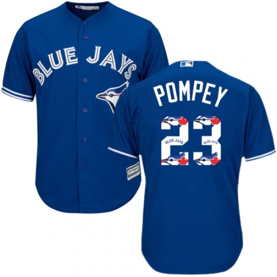 Men's Majestic Toronto Blue Jays #23 Dalton Pompey Authentic Blue Team Logo Fashion MLB Jersey Men's Majestic Toronto Blue Jays #23 Dalton Pompey Authentic Blue Team Logo Fashion MLB Jersey