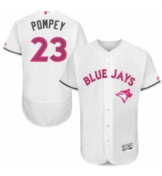 Men's Majestic Toronto Blue Jays #23 Dalton Pompey Authentic White 2016 Mother's Day Fashion Flex Base MLB Jersey Men's Majestic Toronto Blue Jays #23 Dalton Pompey Authentic White 2016 Mother's Day Fashion Flex Base MLB Jersey