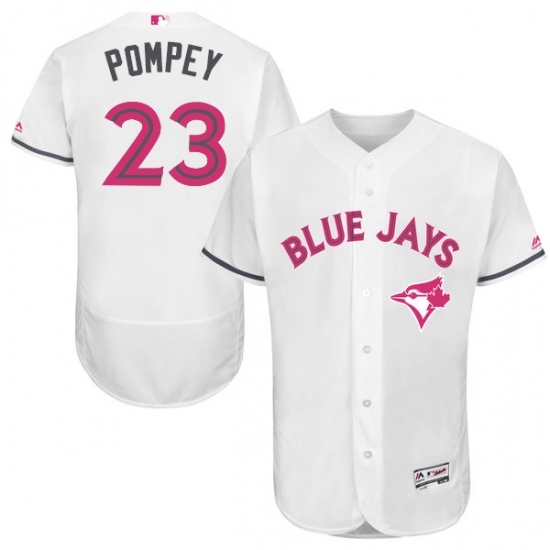 Men's Majestic Toronto Blue Jays #23 Dalton Pompey Authentic White 2016 Mother's Day Fashion Flex Base MLB Jersey Men's Majestic Toronto Blue Jays #23 Dalton Pompey Authentic White 2016 Mother's Day Fashion Flex Base MLB Jersey