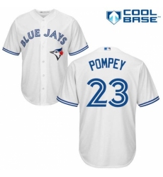 Men's Majestic Toronto Blue Jays #23 Dalton Pompey Replica White Home MLB Jersey Men's Majestic Toronto Blue Jays #23 Dalton Pompey Replica White Home MLB Jersey