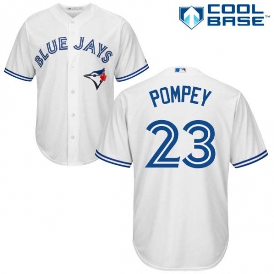 Men's Majestic Toronto Blue Jays #23 Dalton Pompey Replica White Home MLB Jersey Men's Majestic Toronto Blue Jays #23 Dalton Pompey Replica White Home MLB Jersey