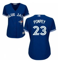 Women's Majestic Toronto Blue Jays #23 Dalton Pompey Replica Blue Alternate MLB Jersey Women's Majestic Toronto Blue Jays #23 Dalton Pompey Replica Blue Alternate MLB Jersey