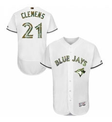 Men's Majestic Toronto Blue Jays #21 Roger Clemens Authentic White 2016 Memorial Day Fashion Flex Base MLB Jersey Men's Majestic Toronto Blue Jays #21 Roger Clemens Authentic White 2016 Memorial Day Fashion Flex Base MLB Jersey