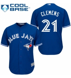 Men's Majestic Toronto Blue Jays #21 Roger Clemens Replica Blue Alternate MLB Jersey Men's Majestic Toronto Blue Jays #21 Roger Clemens Replica Blue Alternate MLB Jersey