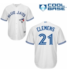 Men's Majestic Toronto Blue Jays #21 Roger Clemens Replica White Home MLB Jersey Men's Majestic Toronto Blue Jays #21 Roger Clemens Replica White Home MLB Jersey