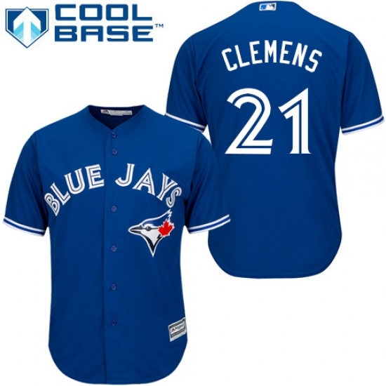 Youth Majestic Toronto Blue Jays #21 Roger Clemens Replica Blue Alternate MLB Jersey Youth Majestic Toronto Blue Jays #21 Roger Clemens Replica Blue Alternate MLB Jersey