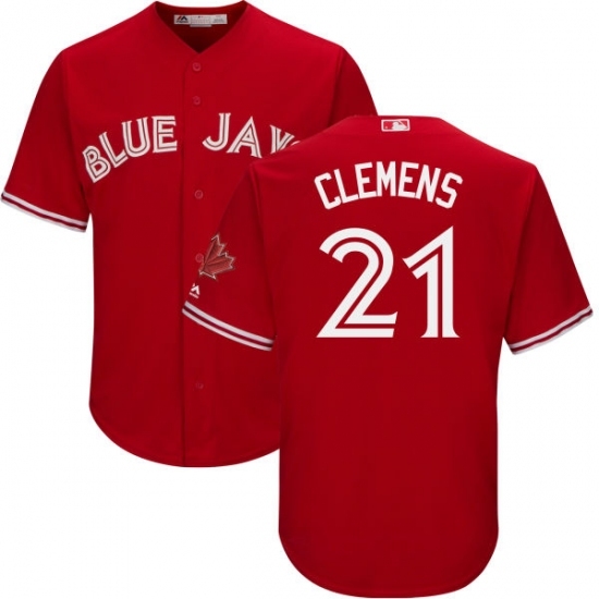 Youth Majestic Toronto Blue Jays #21 Roger Clemens Replica Scarlet Alternate MLB Jersey Youth Majestic Toronto Blue Jays #21 Roger Clemens Replica Scarlet Alternate MLB Jersey